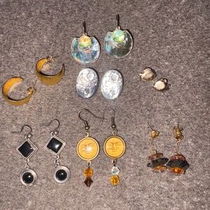 •Vintage pierced earrings bundle•